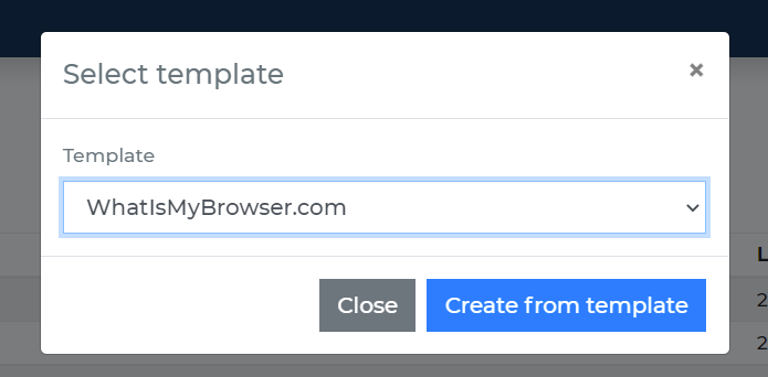 Create WhatIsMyBrowser from template