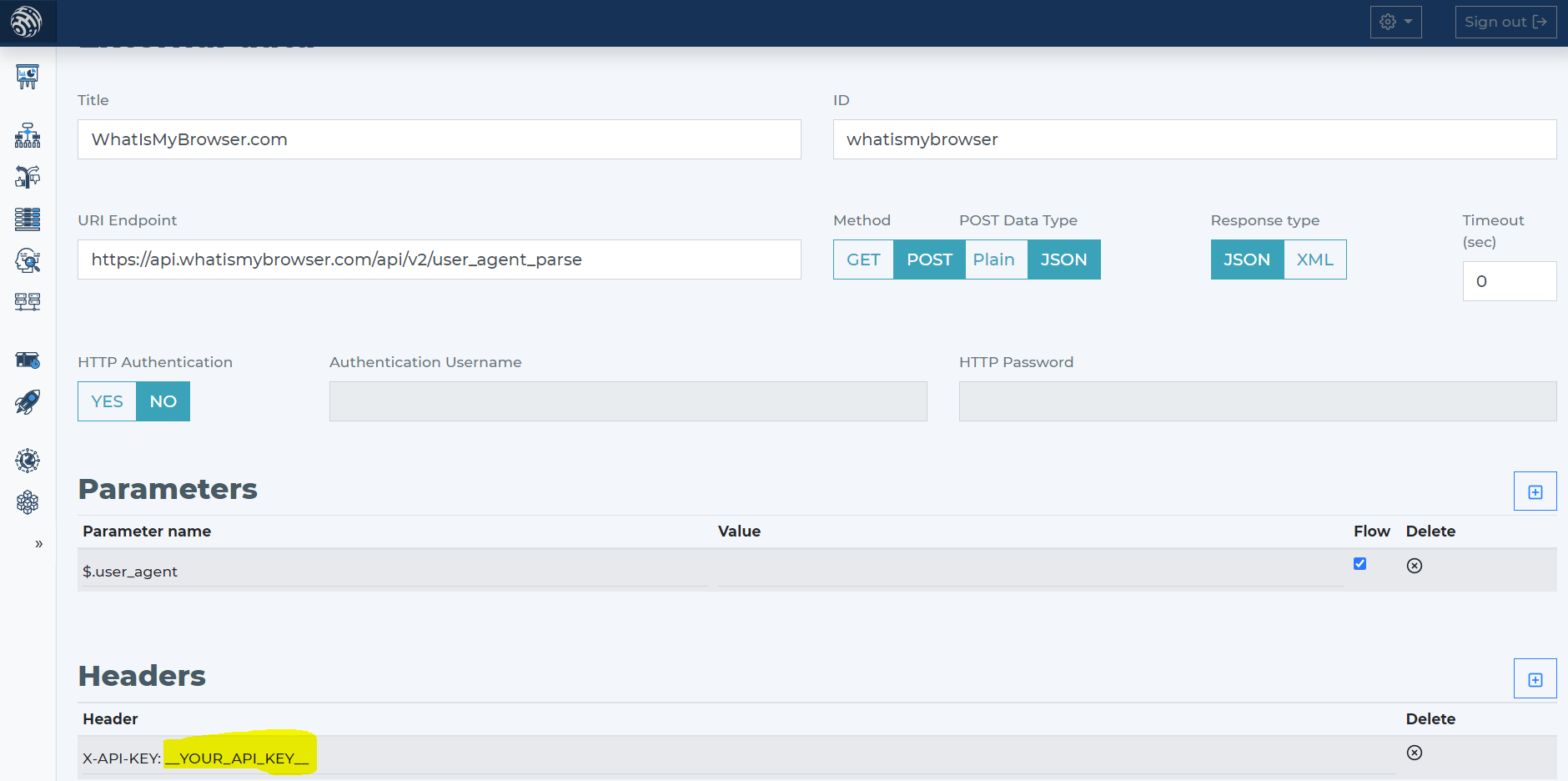 Create WhatIsMyBrowser from template