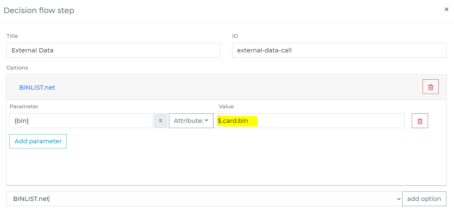BINLIST.net within a decision step