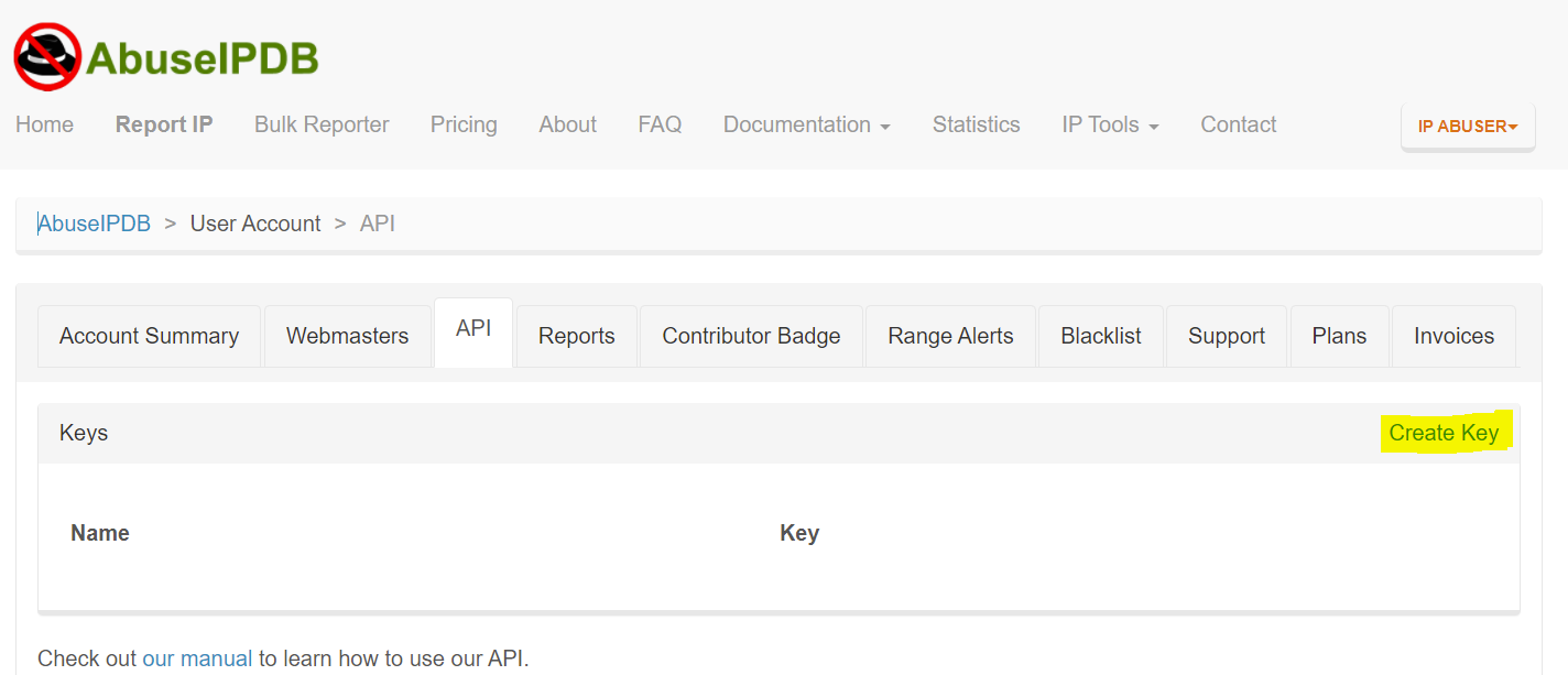 AbuseIPDB Dashboard