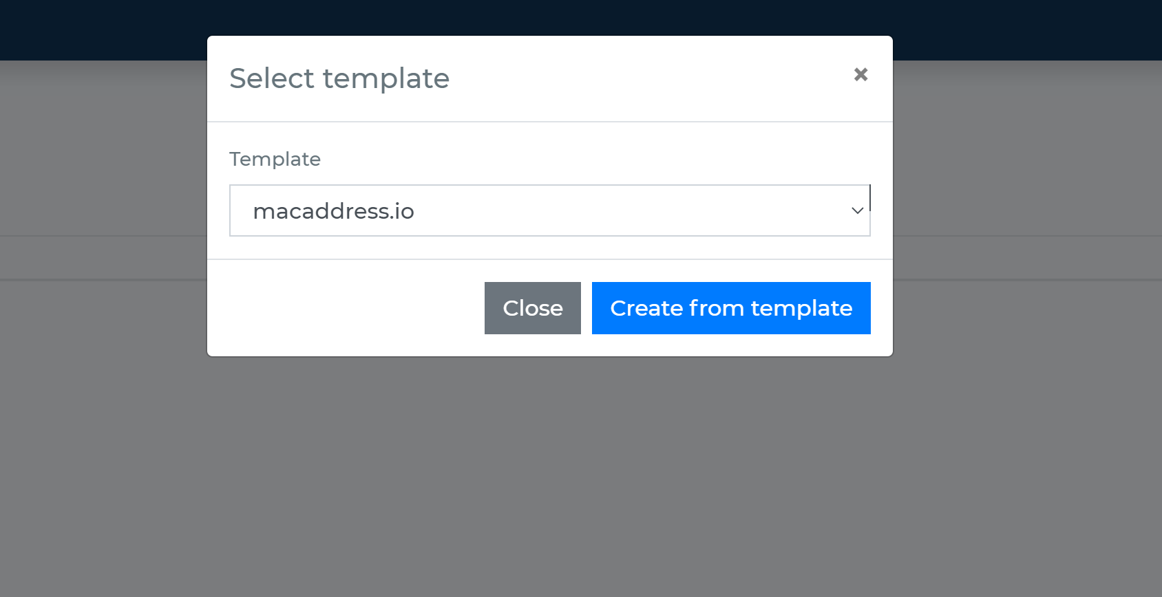 Create macaddress.io from template