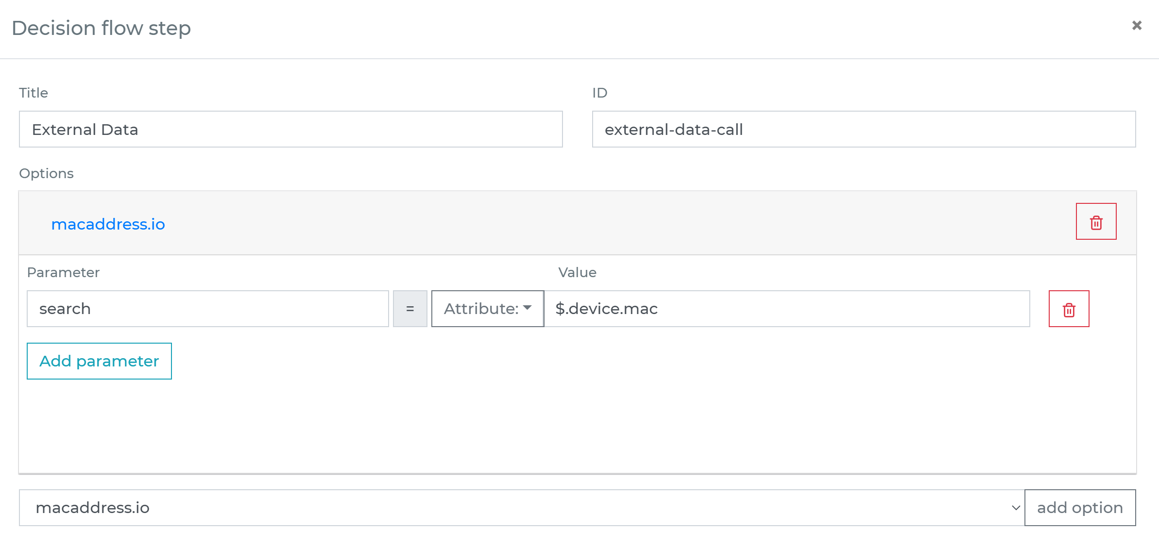 macaddress.io within a decision step